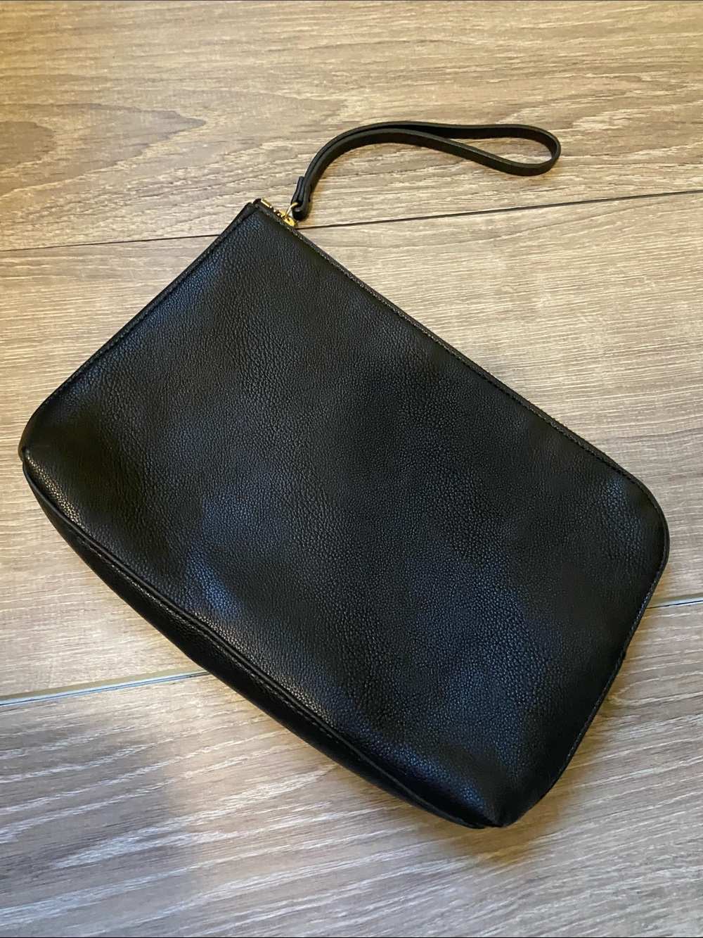 Old Navy Black Wristlet Clutch with Gold Hardware